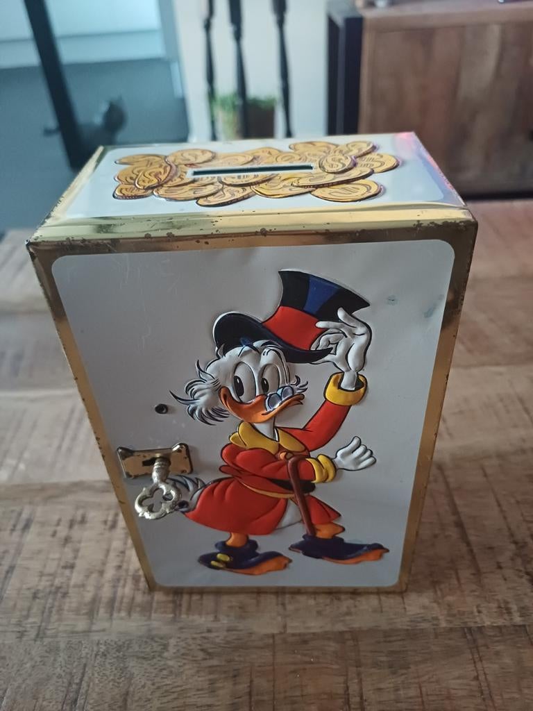 Vintage spaarpot, Ophalen, Gebruikt, Metaal of Blik, Overige thema's