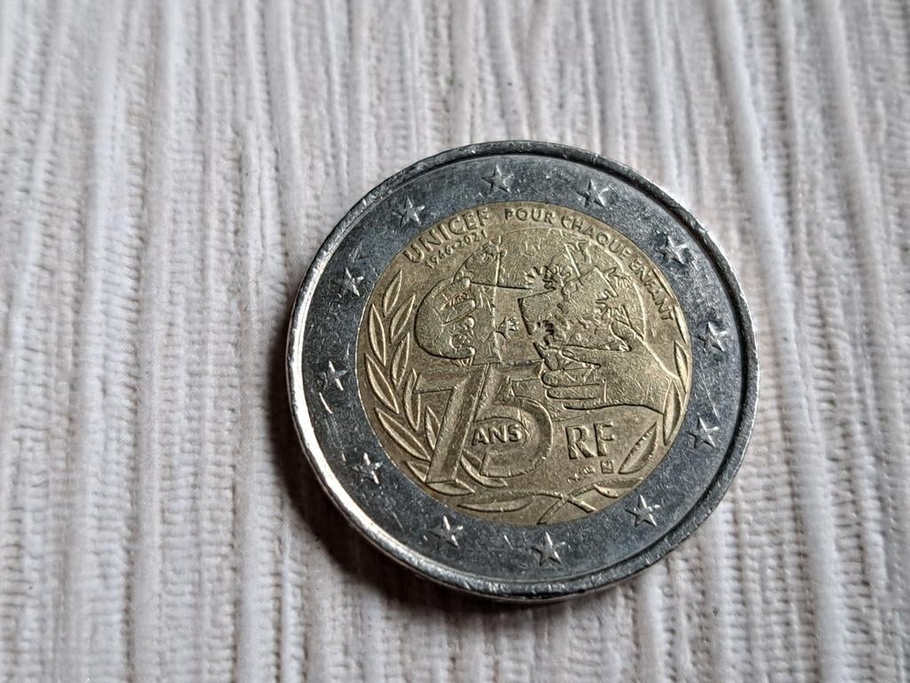 2 euro cc Frankrijk 2021 UNICEF 75 jaar, Ophalen of Verzenden, Frankrijk, 2 euro