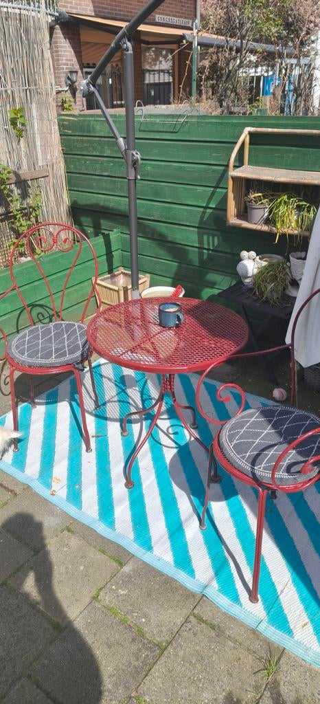 tuintafel,smeedijzer,tuinset,Balkon-set 2 stoelen en taf, Tuin en Terras, Tuinmeubel-accessoires, Ophalen of Verzenden