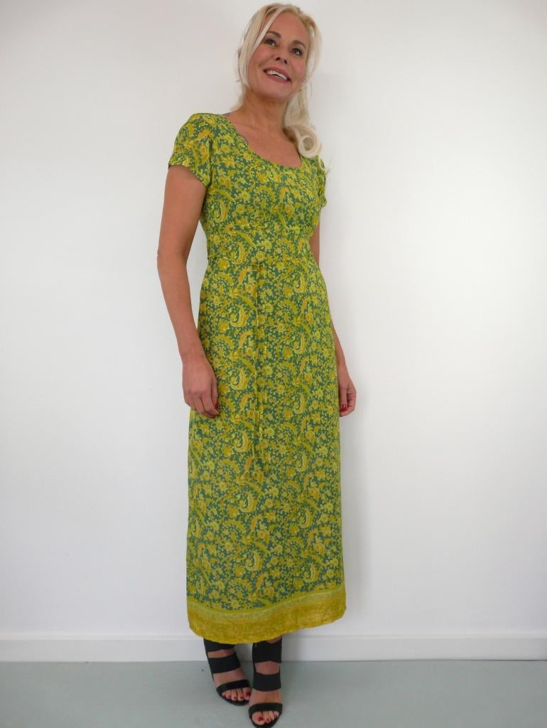 *Abfab Vintage Groene Jurk 38*, Kleding | Dames, Maat 38/40 (M), Zo goed als nieuw, Ophalen of Verzenden, RS womens wear