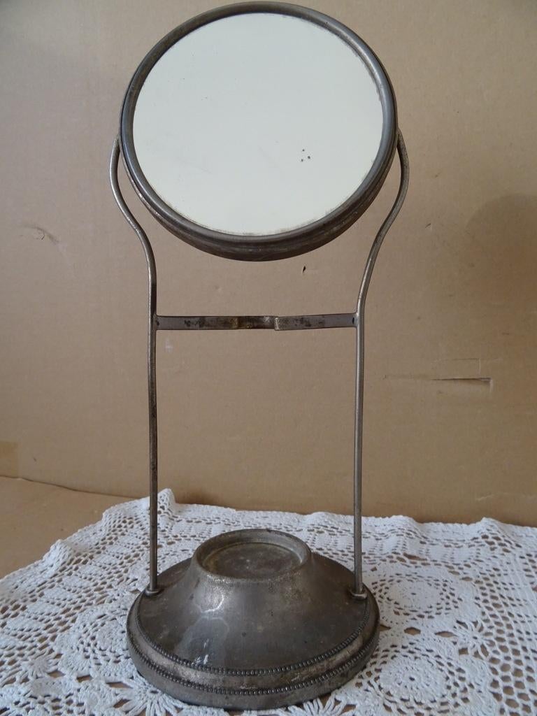 Antieke scheerstandaard antieke scheerspiegel 32cm 1900-1925, Antiek en Kunst, Ophalen of Verzenden, Overige vormen, Minder dan 50 cm