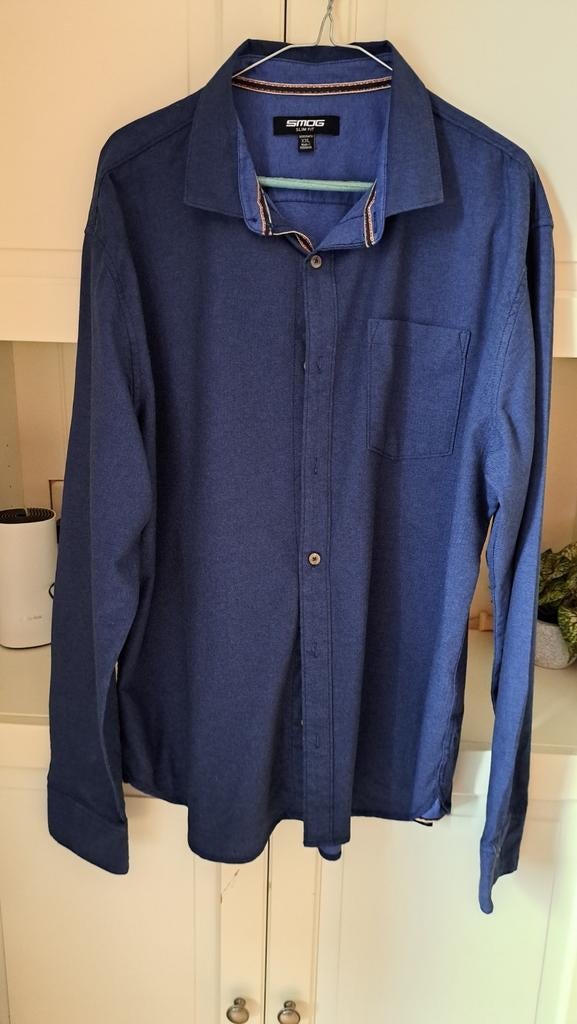 SMOG Heren Overhemd - Blauw - Maat XXL, Kleding | Heren, Overhemden, Blauw, Ophalen of Verzenden, Overige halswijdtes, SMOG