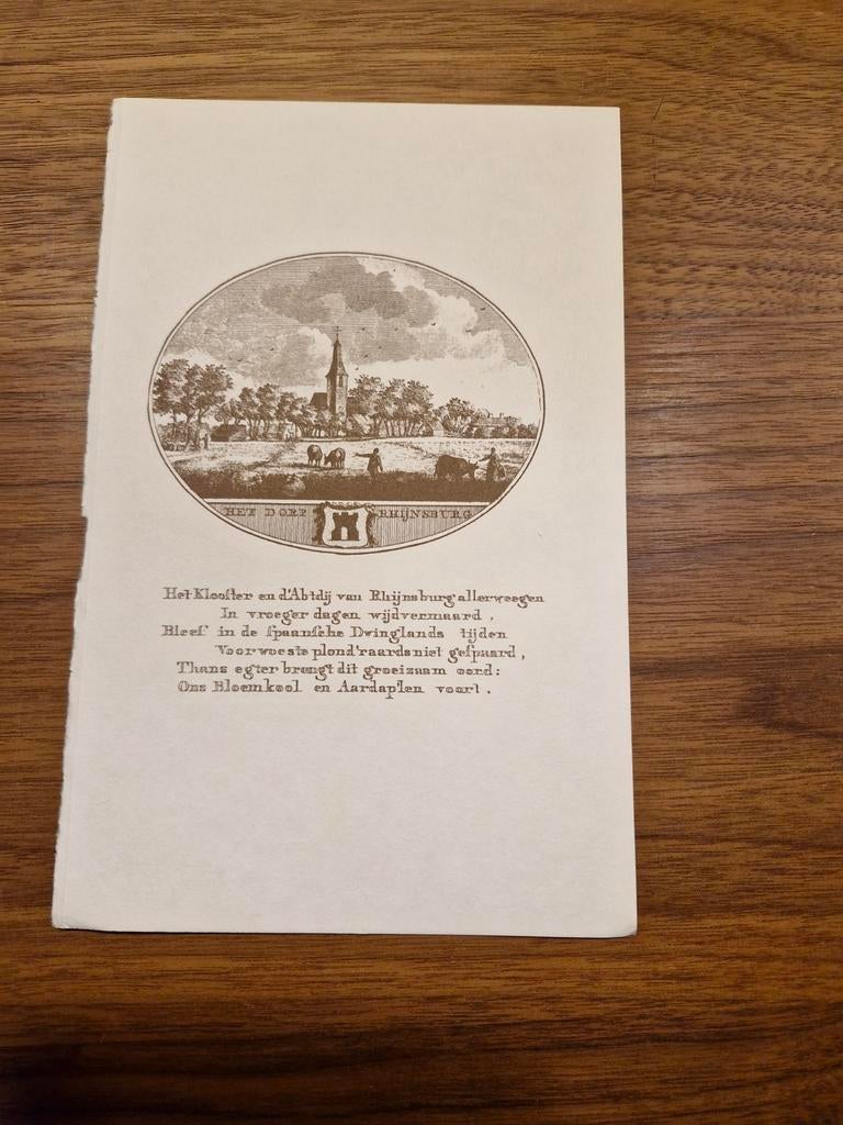 Prent Klooster en Abdij van Rhijnsburg, Ophalen of Verzenden, Voor 1940