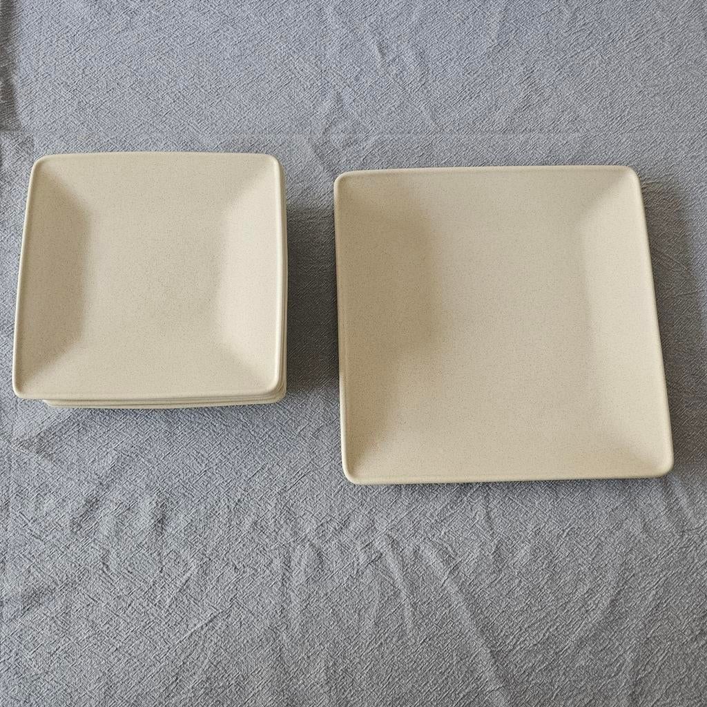 Vierkante borden, 6 stuks, Ophalen of Verzenden, Aardewerk, Overige stijlen, Bord(en)