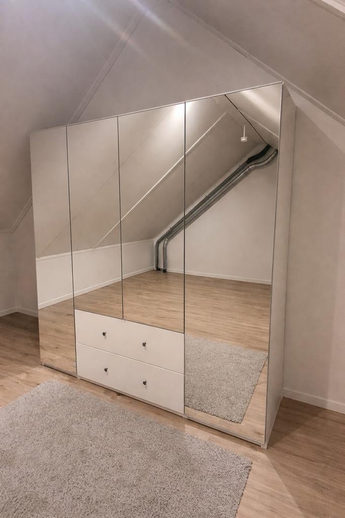 IKEA Pax kledingkast met spiegeldeuren, 200x236 cm, Gebruikt, 200 cm of meer, 200 cm of meer, 50 tot 75 cm