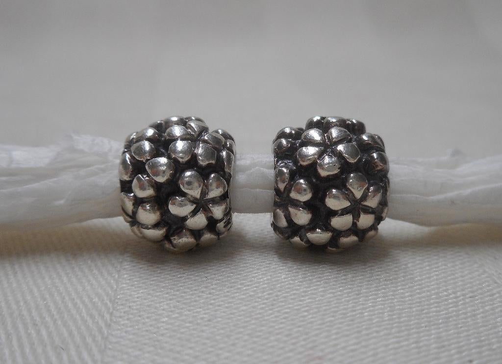 Set van 2 zilveren Pandora bedels bloemetjes nr.125
