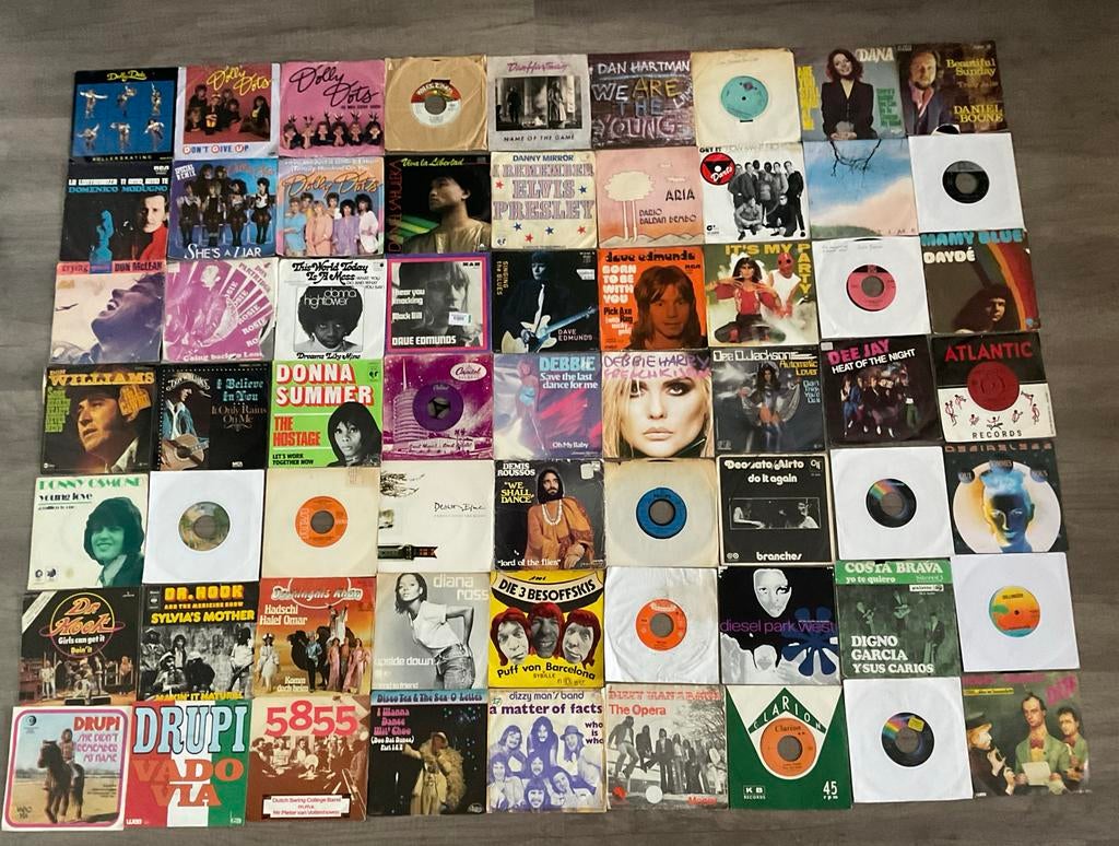 Partij collectie 7 inch singles - Pop, Rock, Disco (63 st), Cd's en Dvd's, Vinyl Singles, Gebruikt, Single, Pop, 7 inch, Ophalen of Verzenden