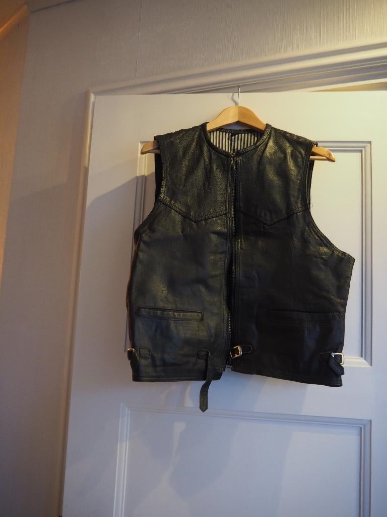 Leren Gilet, Ophalen of Verzenden, Zo goed als nieuw, Maat 56/58 (XL), Zwart