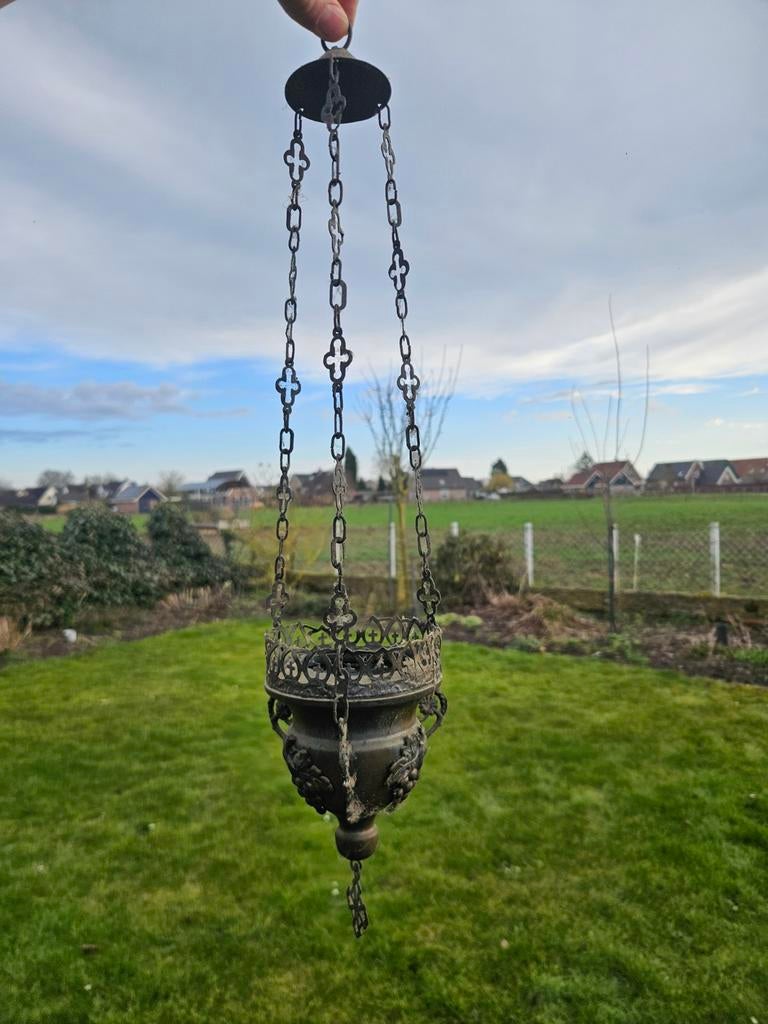 Antieke Godslamp met Ketting, Ophalen of Verzenden