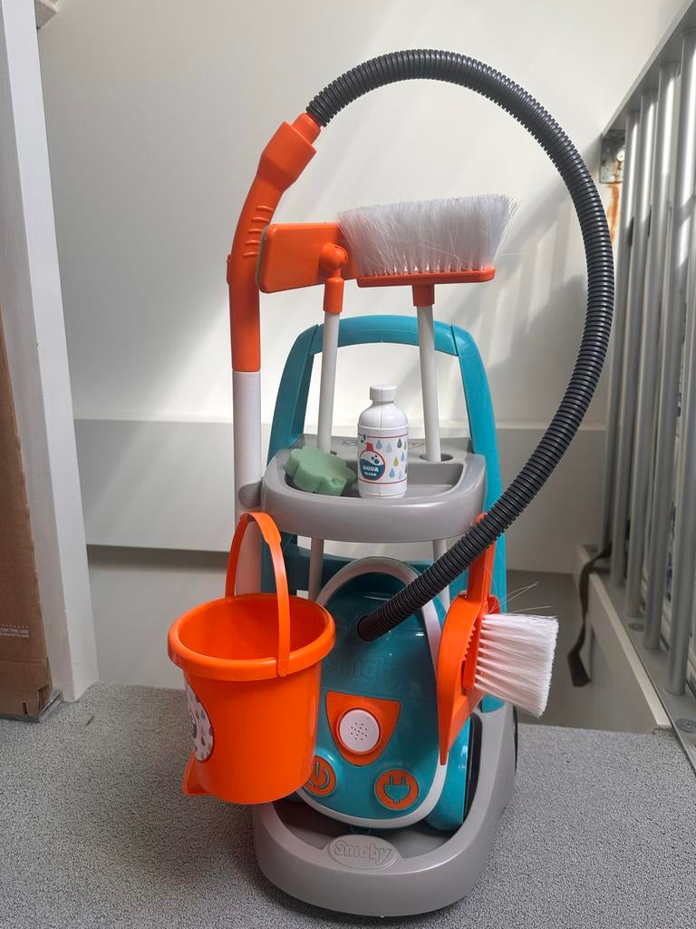 Smoby Schoonmaakset voor Kinderen -Speelgoed Schoonmaakwagen, Ophalen, Gebruikt, Jongen of Meisje