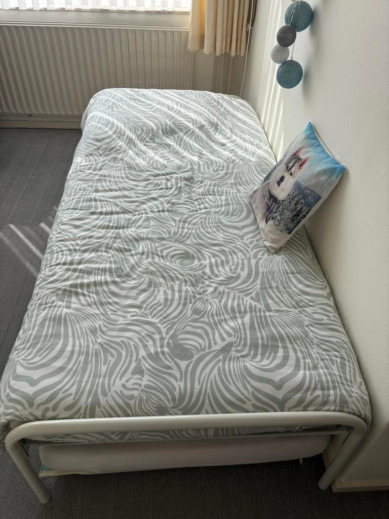 Logeerbed met onderschuifbed, 90 cm, Wit, Tweepersoons, Ophalen of Verzenden