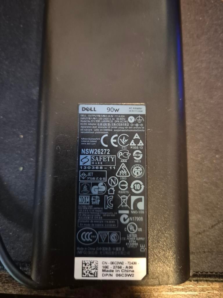 Dell 90W laptop oplader, Computers en Software, Laptop-opladers, Ophalen of Verzenden