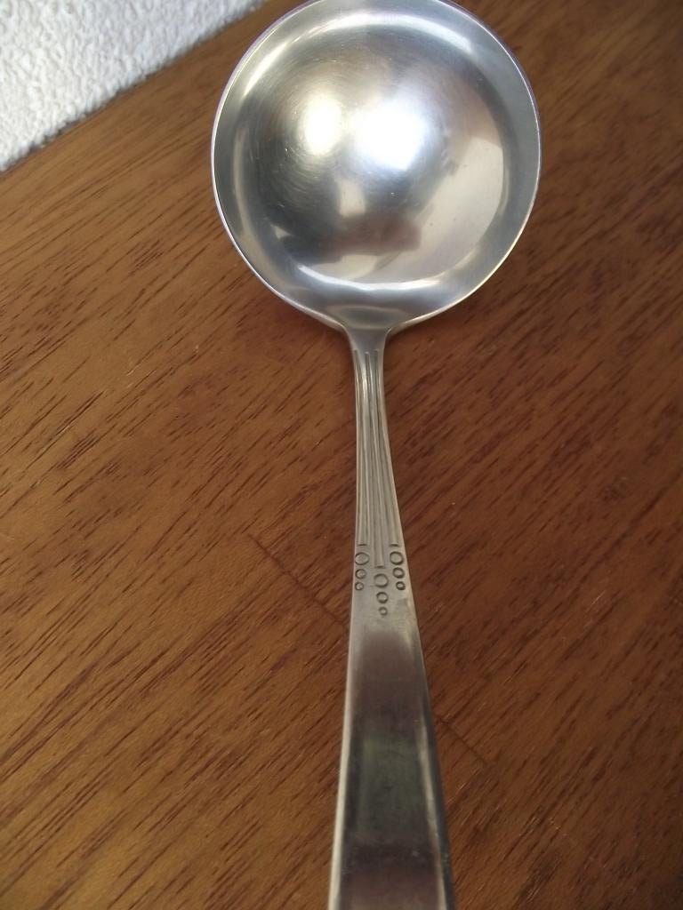 RVS Gero Zilmeta model 508 Quadrille saus opscheplepel 16 cm, Antiek en Kunst, Antiek | Bestek, Ophalen of Verzenden