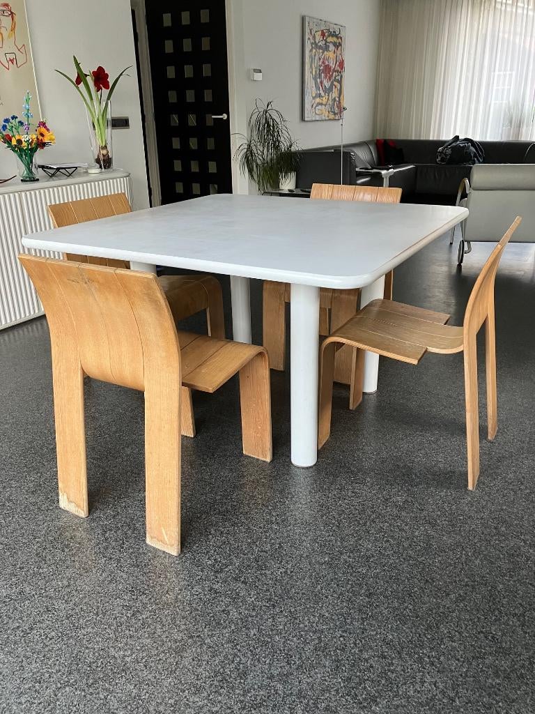 Eettafelset van Castelijn ontwerp Gijs Bakker, Ophalen, Gebruikt, Vierkant, Vier personen