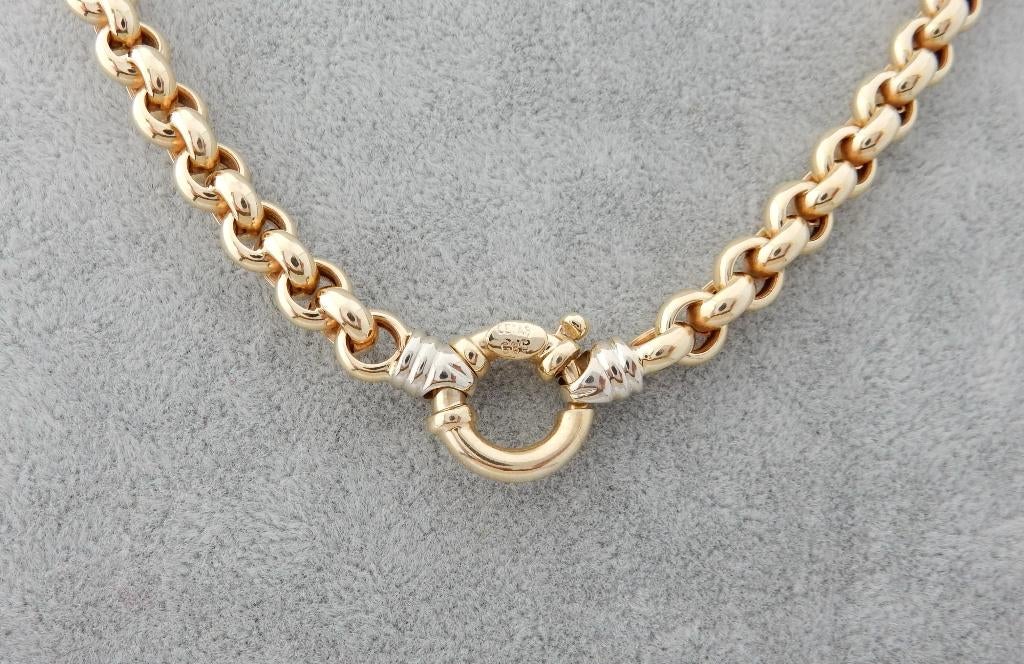 Zware 14 karaat Gouden Jasseron Ketting Jasseronschakel 49cm, Jw, Verzenden, Nieuw, Info@juwelenwereld.nl