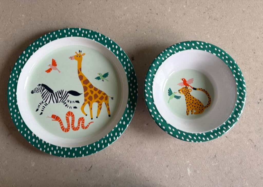 Kinderbord en bakje hema safari, Ophalen of Verzenden, Zo goed als nieuw, Overige stijlen