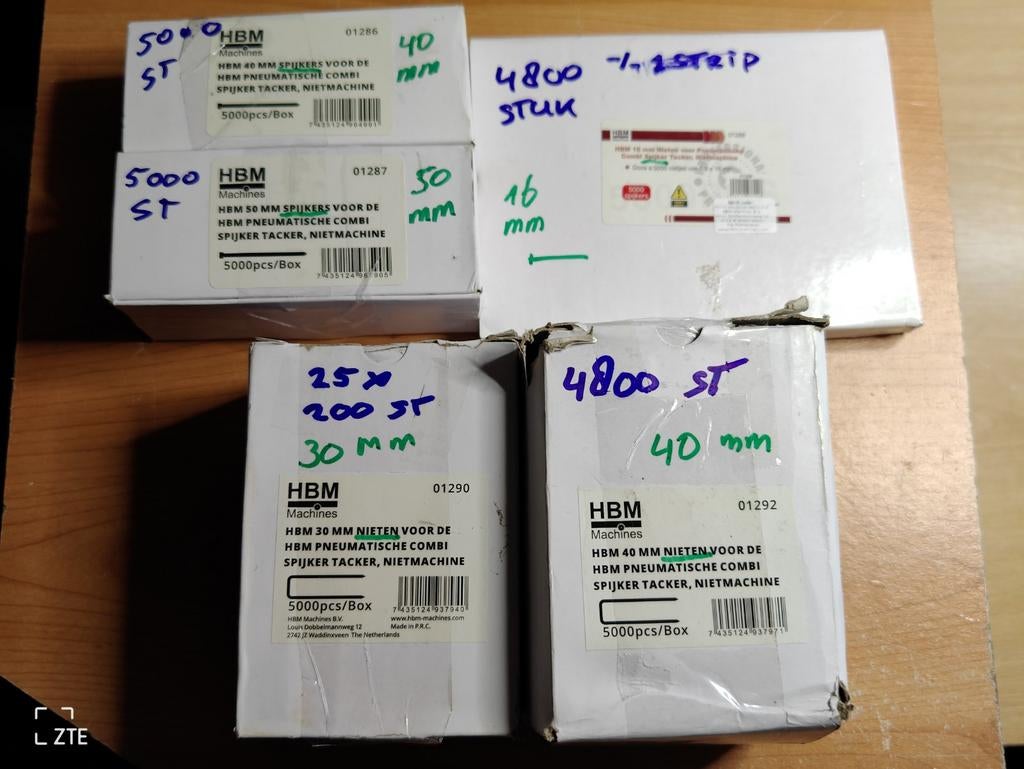 HBM  Spijkers en Nieten voor pneumatische Tacker, Doe-het-zelf en Verbouw, Ophalen of Verzenden, Nieuw, 50 tot 100 mm, Overige typen