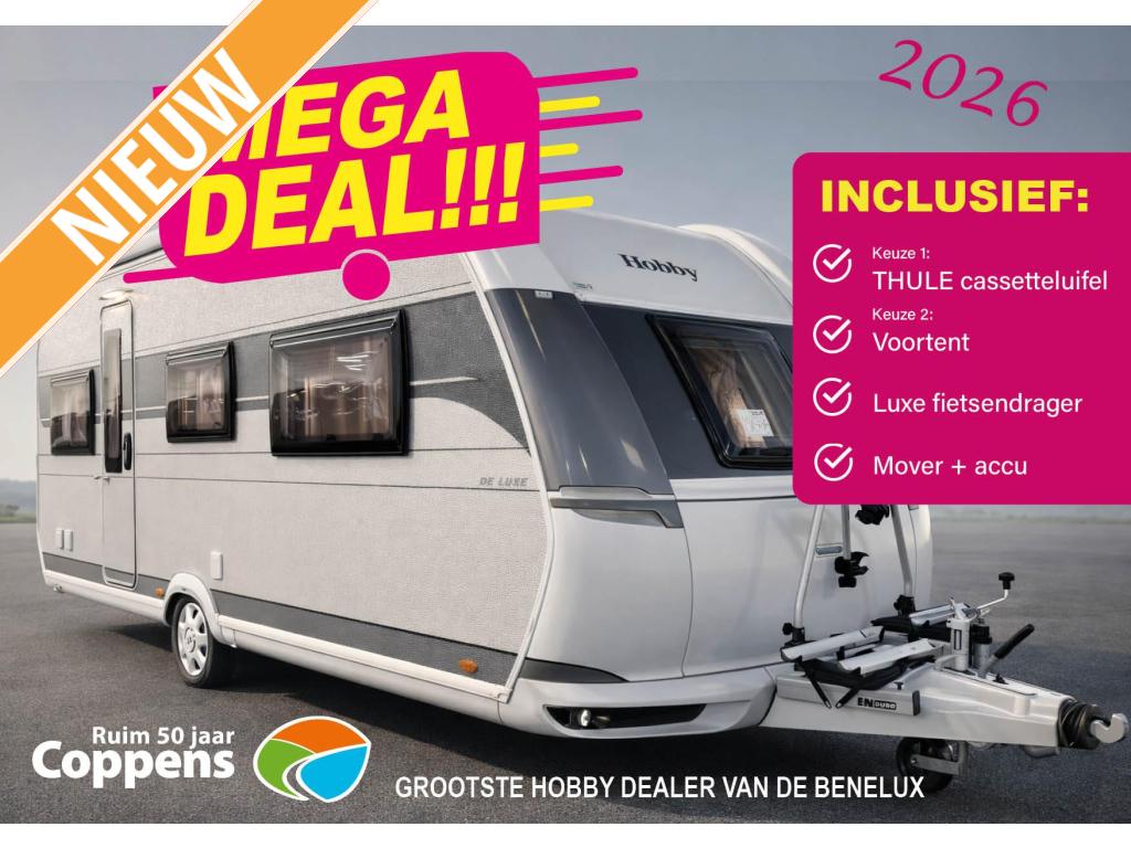 Hobby Excellent 560 CFE MEGA DEAL LUIFEL MOVER, Caravans en Kamperen, Caravans, Bedrijf, tot en met 4, 1250 - 1500 kg, Overige