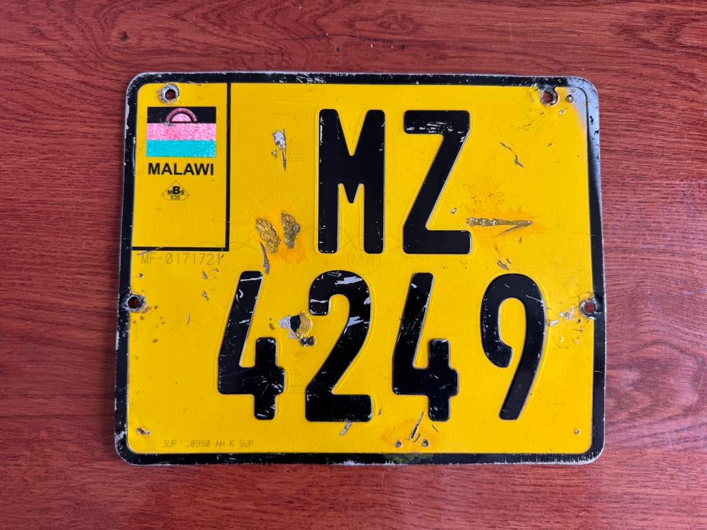 Nummerplaat Malawi, Ophalen of Verzenden, Gebruikt, Auto's