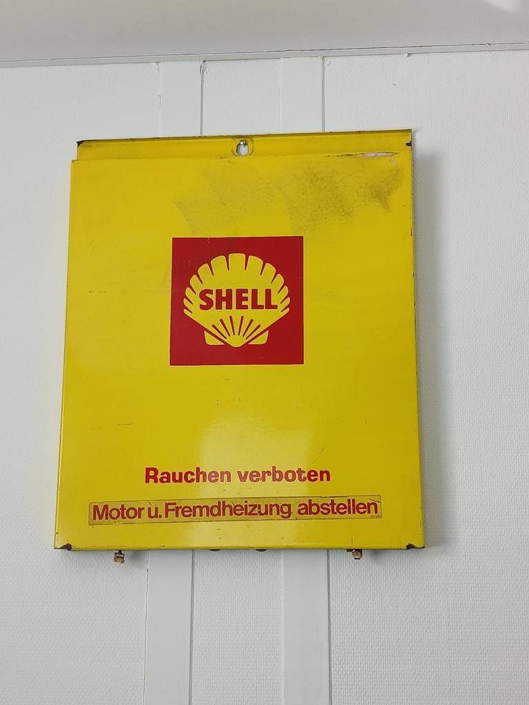Emaille Shell bord - Onderdeel benzinepomp, Ophalen of Verzenden