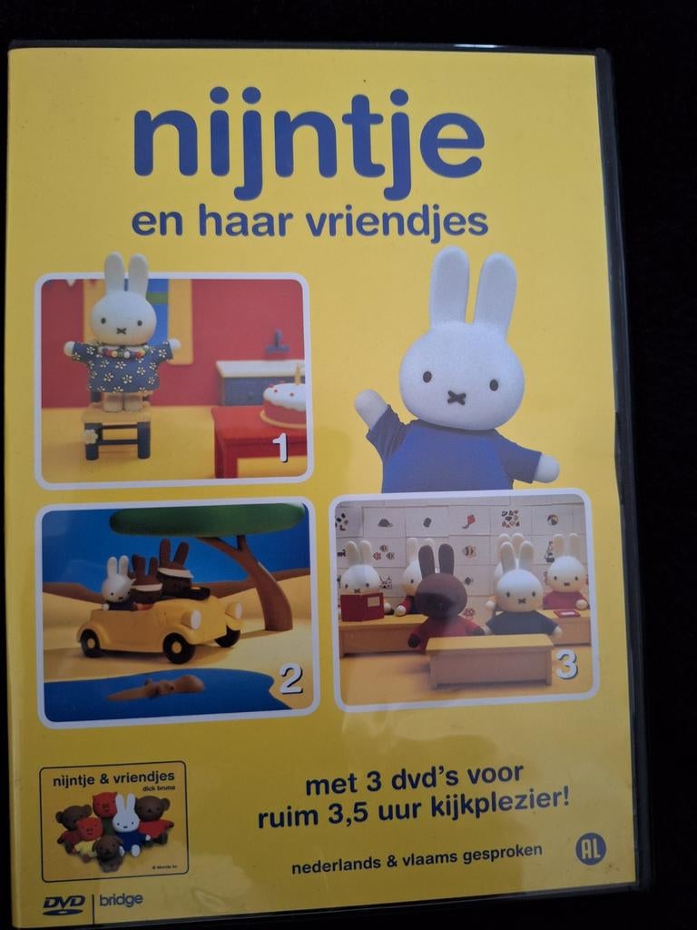 Nijntje en haar 3 vriendjes dvd's, Cd's en Dvd's, Dvd's | Tekenfilms en Animatie, Europees, Gebruikt, Alle leeftijden, Ophalen of Verzenden