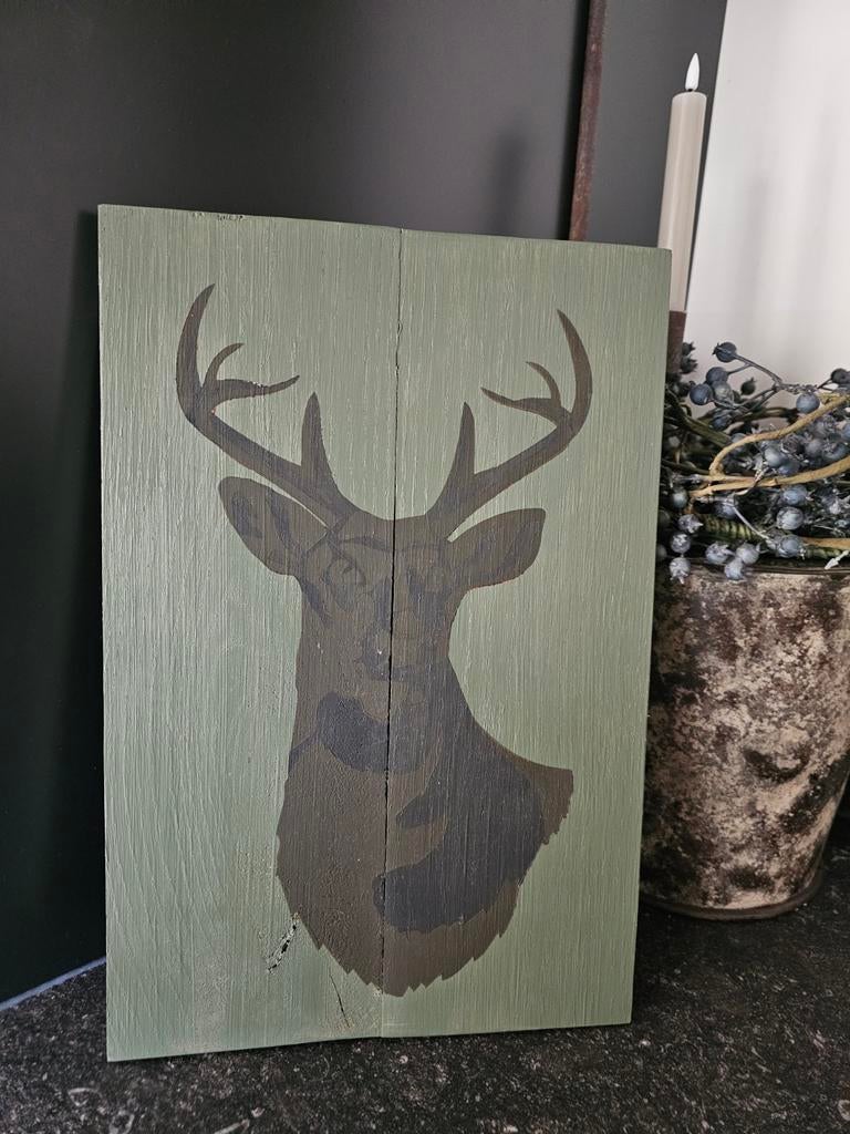 Schilderij hert sober, Ophalen, Zo goed als nieuw