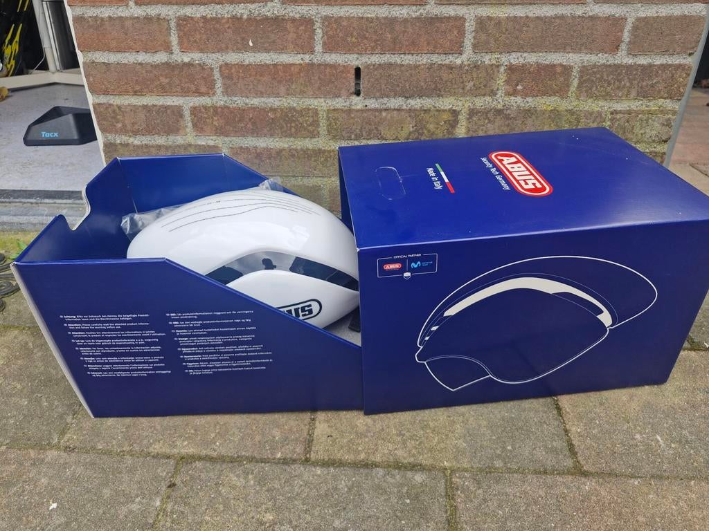 Abus gamechanger TT shiny white maat m 52-58 cm te koop, Ophalen, Nieuw, Helm