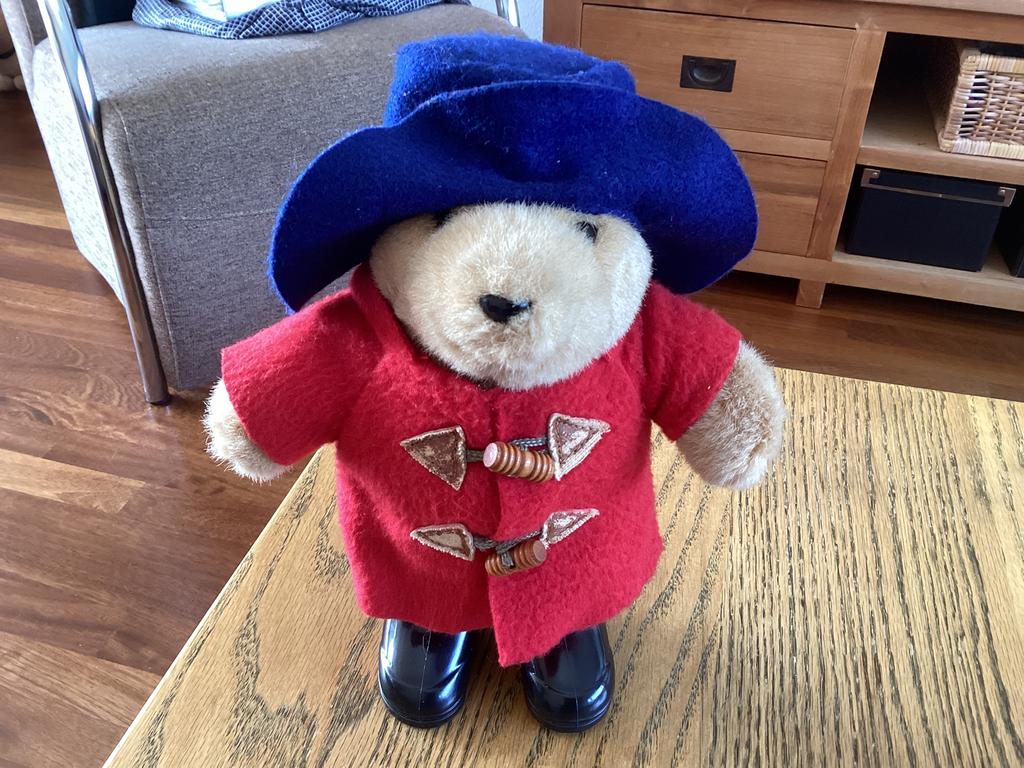 Schildkröt 1981 Paddington beer Eden Toys USA met laarsjes., Ophalen of Verzenden, Zo goed als nieuw, Stoffen beer, Overige merken