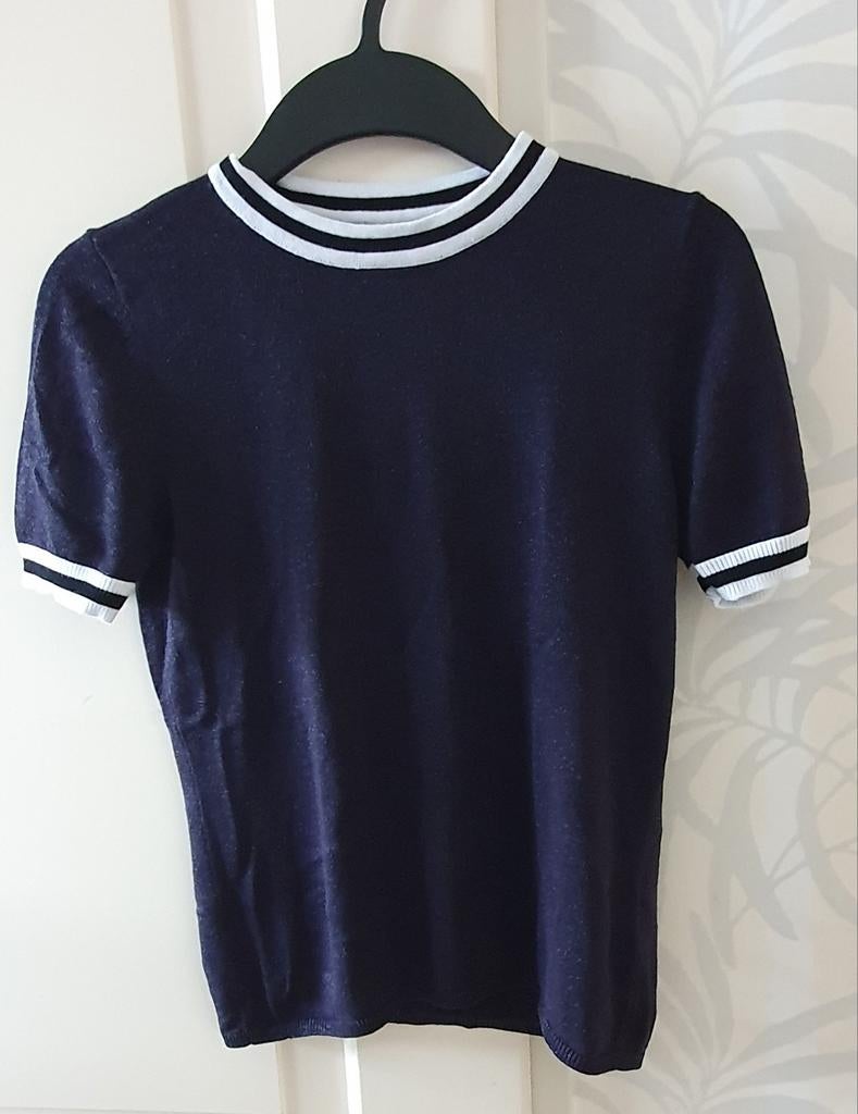 ONLY T-shirt donkerblauw met glitter, maat XS, Blauw, Ophalen of Verzenden, Zo goed als nieuw, Korte mouw
