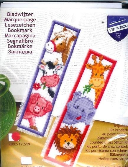 Cado vervaco borduurpakket set  boekenleggers Dieren  539, Ophalen of Verzenden, Nieuw, Handborduren, Borduurpakket