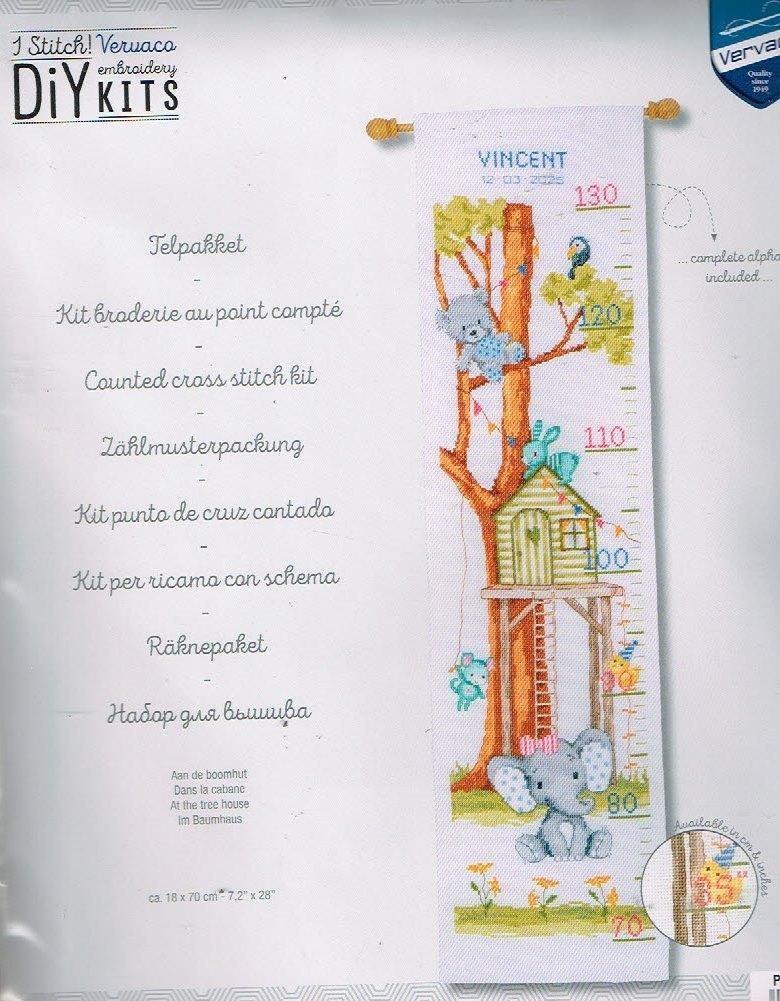 Cado vervaco borduurpakket groeimeter  aan de Boomhut, Ophalen of Verzenden, Nieuw, Handborduren, Borduurpakket