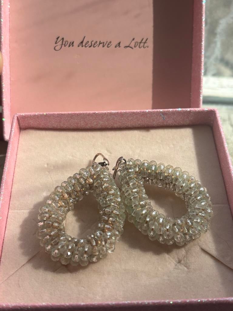 Lott Gioielli druppel oorbel maat L champagne / beige, Sieraden, Tassen en Uiterlijk, Oorbellen, Met kristal, Overige materialen