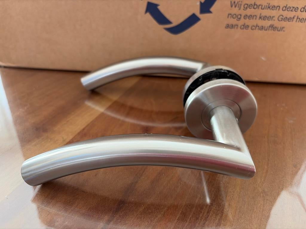 Gebruikte deurgrepen rvs, Ophalen of Verzenden, Gebruikt, Rvs, Klink of Kruk