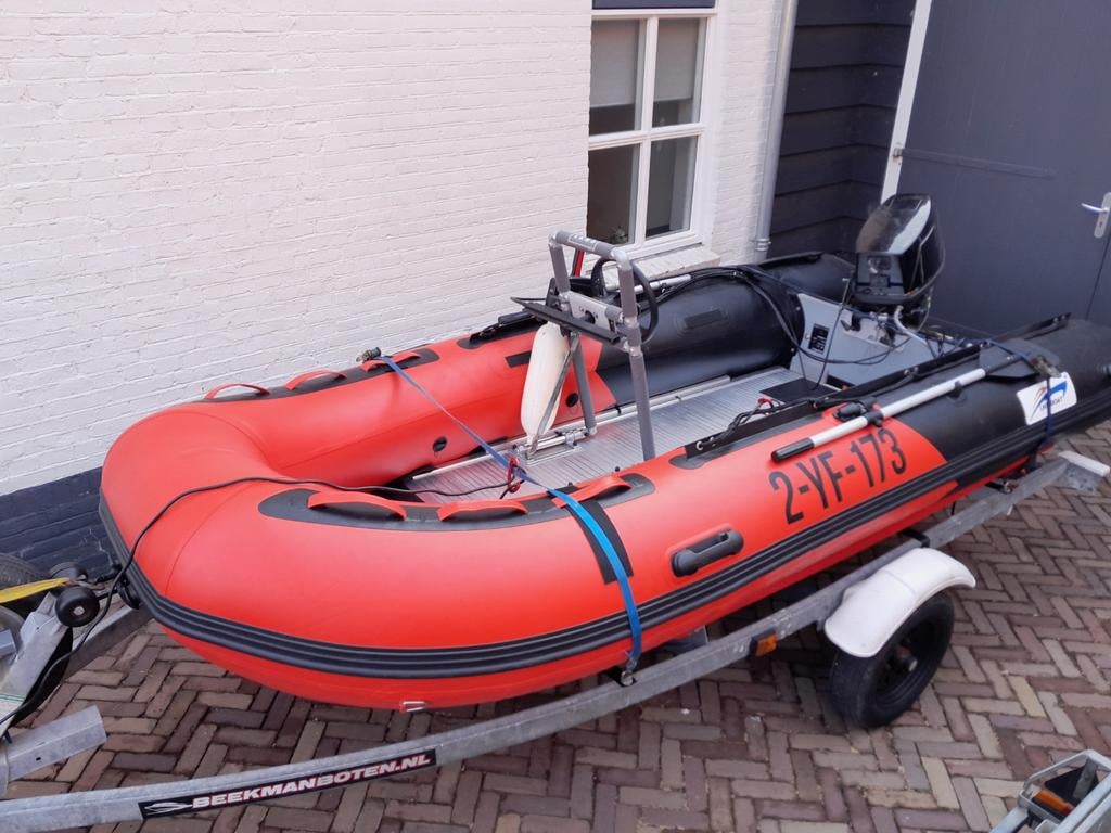 Rubberboot met Tohatsu 20pk, Aluminium, Gebruikt, Benzine, Minder dan 70 pk