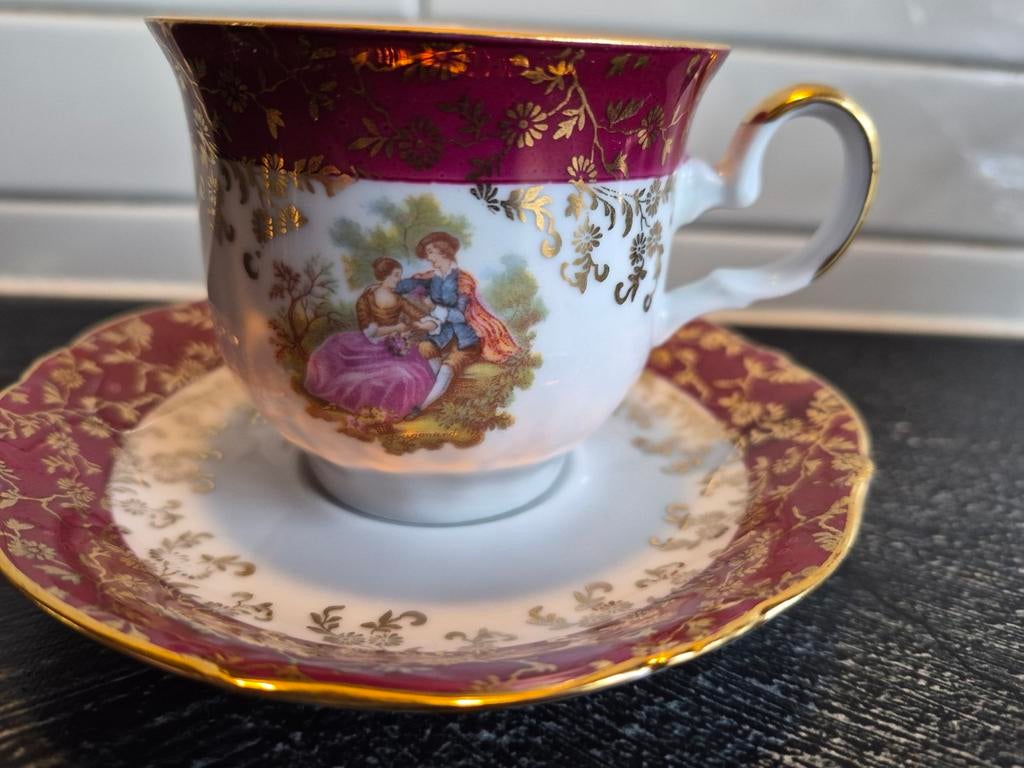 Kop en schotel K Bavaria Germany 24 Karaat Goud, Ophalen of Verzenden