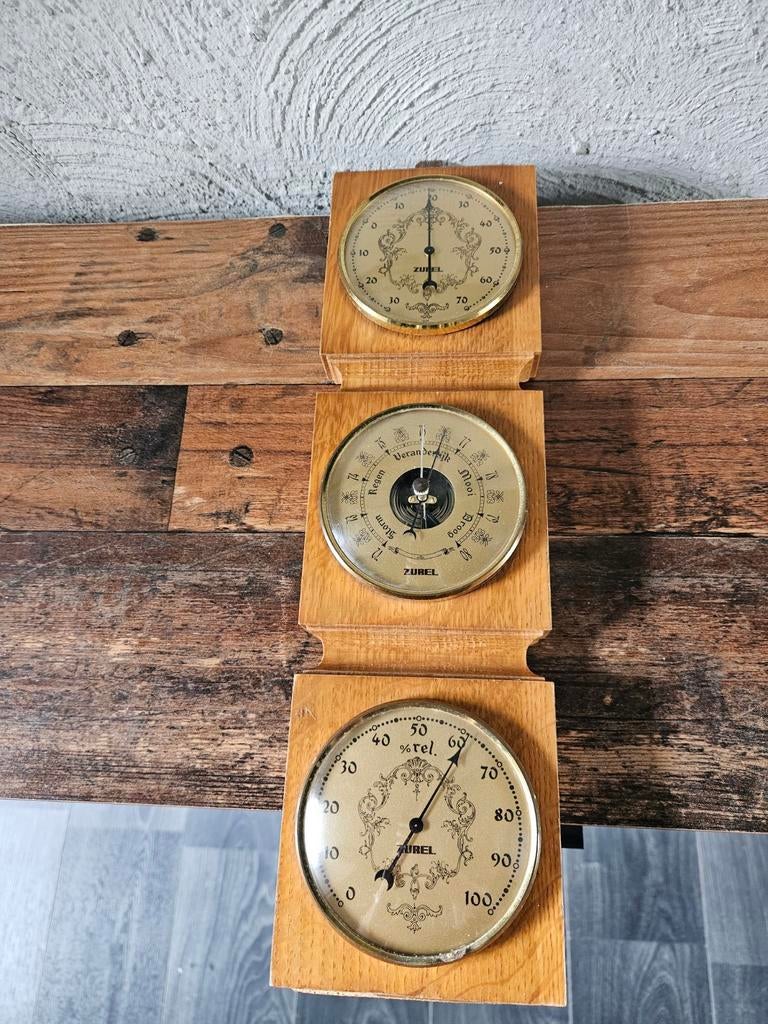 Vintage Zurel Weerstation: Baro, Thermometer, Hygrometer, Ophalen of Verzenden, Gebruikt, Weerstation