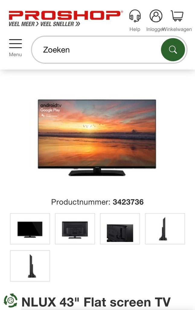 Finlux smart tv, Overige merken, 50 Hz, Ophalen of Verzenden, Zo goed als nieuw