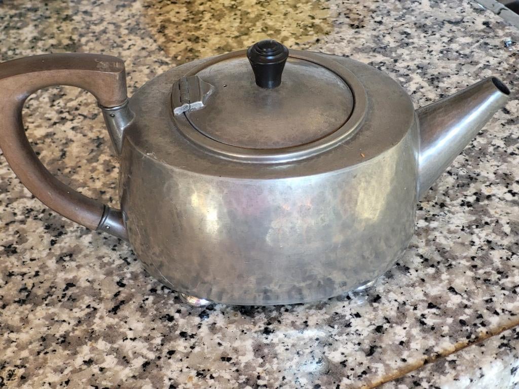 Antieke Tudric Theepot van Liberty & Co - Engels Tin, Ophalen of Verzenden