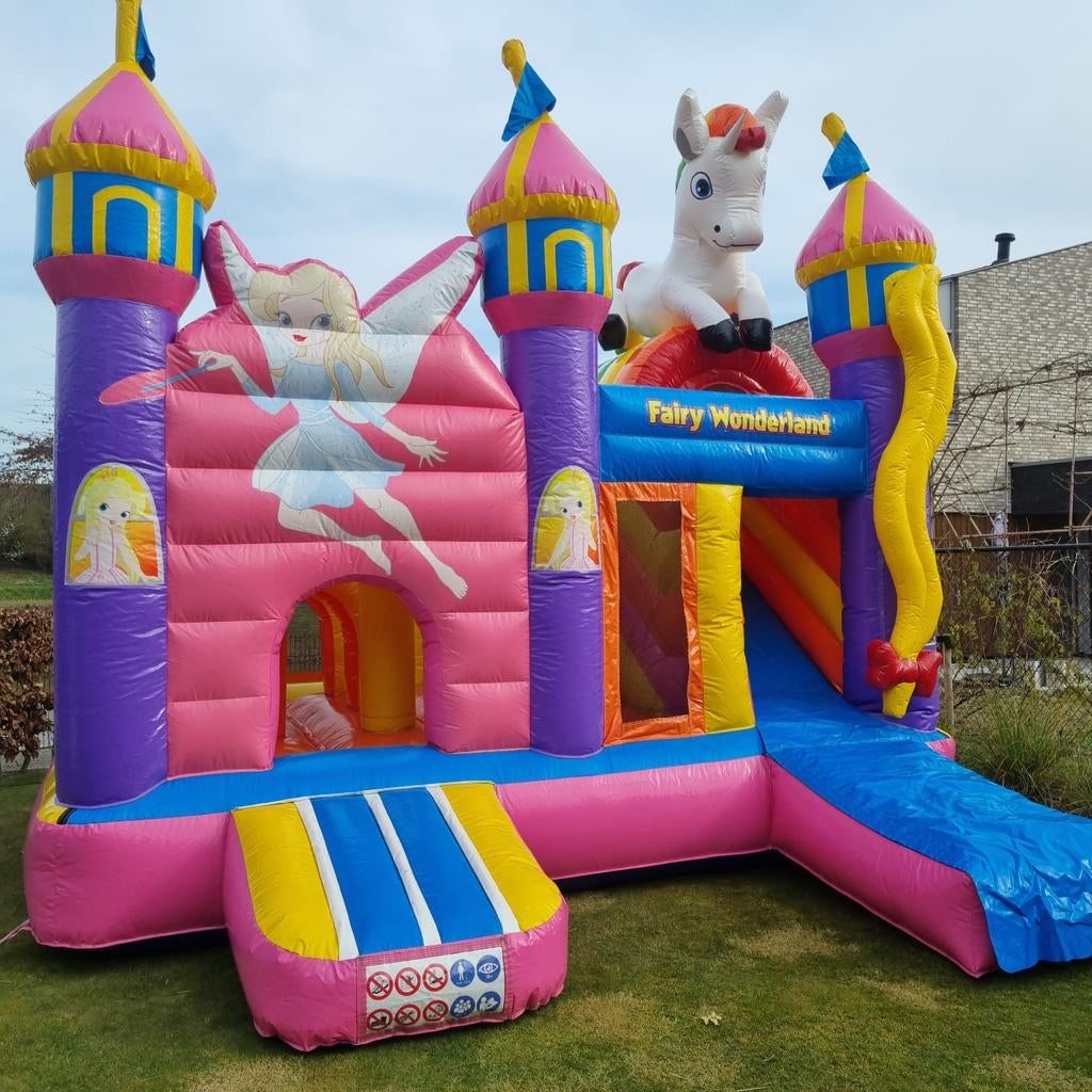 Springkussen 'Fairy wonderland' te huur, huren, Ophalen of Verzenden, Zo goed als nieuw, Overige