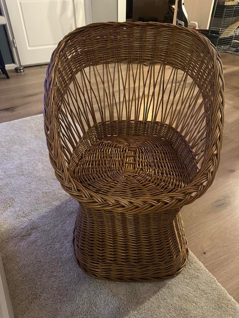 Rotan stoel, Ophalen, Gebruikt, Bruin, Riet of Rotan