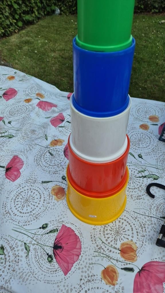 ronde gekleurde speelgoed toren, Ophalen of Verzenden, Zo goed als nieuw, Jongen of Meisje