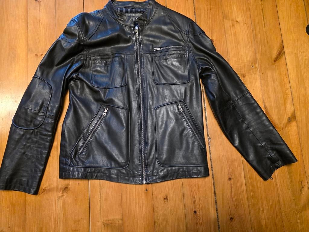 Goosecraft Biker 704 Leren Jas Maat XL, Zwart, Goosecraft, Maat 56/58 (XL), Ophalen of Verzenden