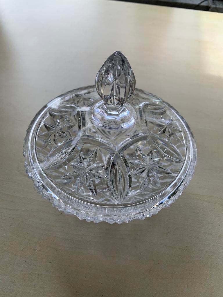 Kristallen bonbonnière bonbonschaal met deksel, Ophalen of Verzenden