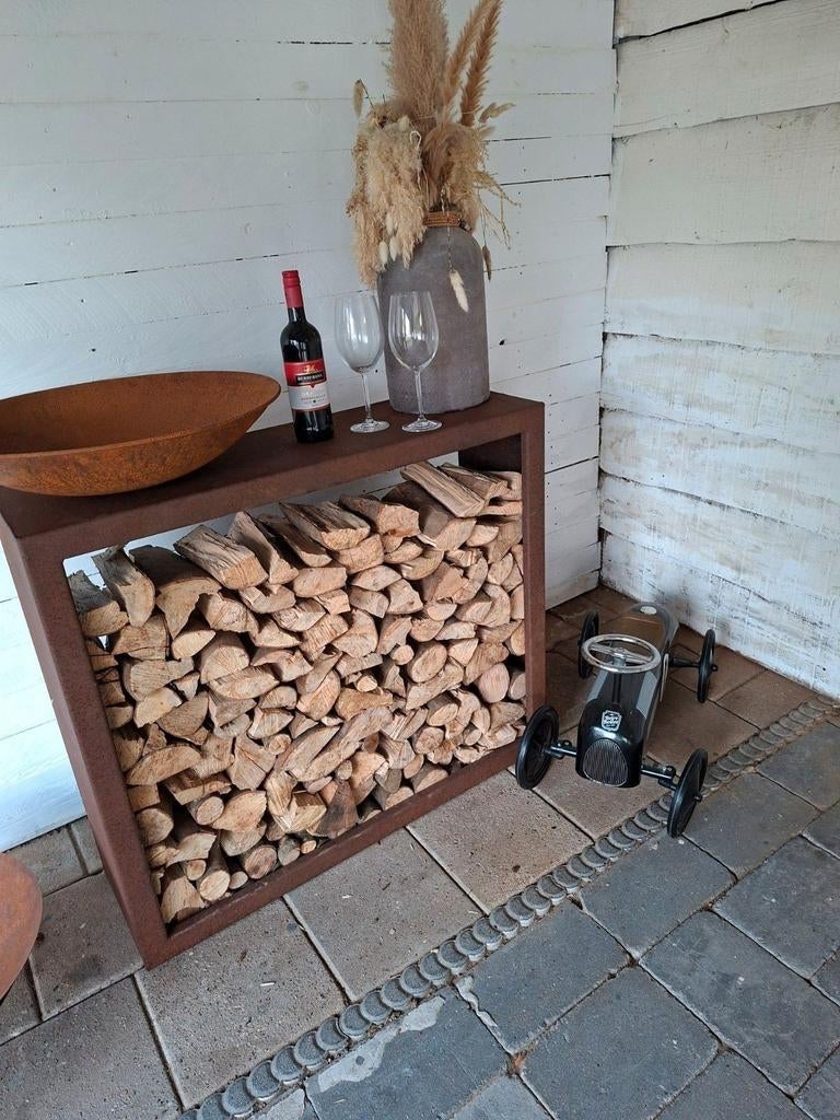 Cortenstaal bloembak houtbak, Ophalen of Verzenden, Metaal