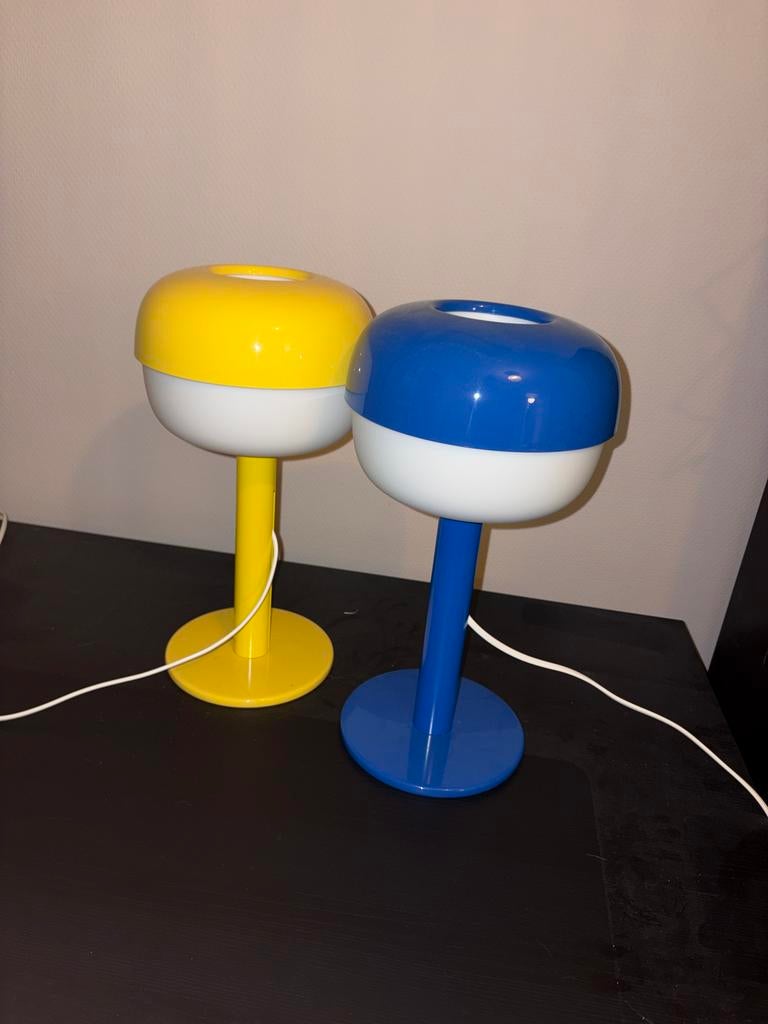 Twee Ikea tafellampen, retro look, Ophalen, Zo goed als nieuw, Kunststof, Minder dan 50 cm