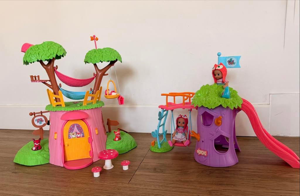 Mini Chou Chou boomhuis en speelboom, Ophalen of Verzenden, Zo goed als nieuw, Poppenhuis