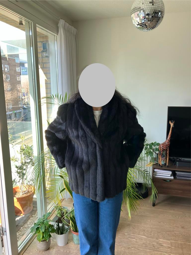 Dames Faux Fur Jas Maat M - Goede Staat, Kleding | Dames, Jassen | Winter, Ophalen of Verzenden, Gedragen, Maat 38/40 (M), Zwart