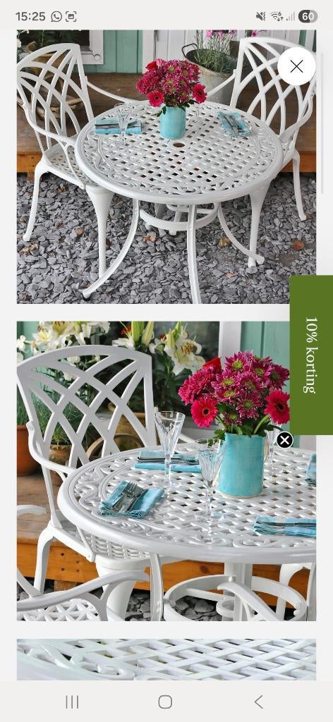 Tuintafel wit; lazy Susan, Tuin en Terras, Tuintafels, Ophalen, Nieuw, Rond, Overige materialen