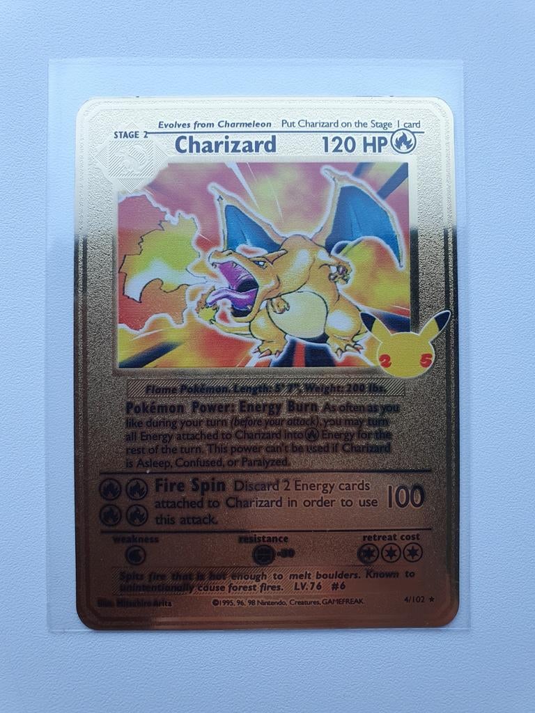 Charizard Metal Card Celebrations Art Metal Card, Pokemon, Hobby en Vrije tijd, Verzamelkaartspellen | Pokémon, Ophalen of Verzenden