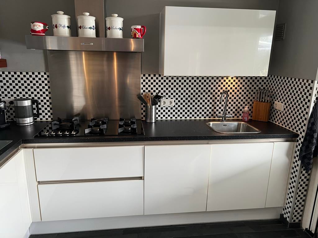 Complete Keuken met apperatuur, Ophalen, Gebruikt, Wit, Hoekkeuken